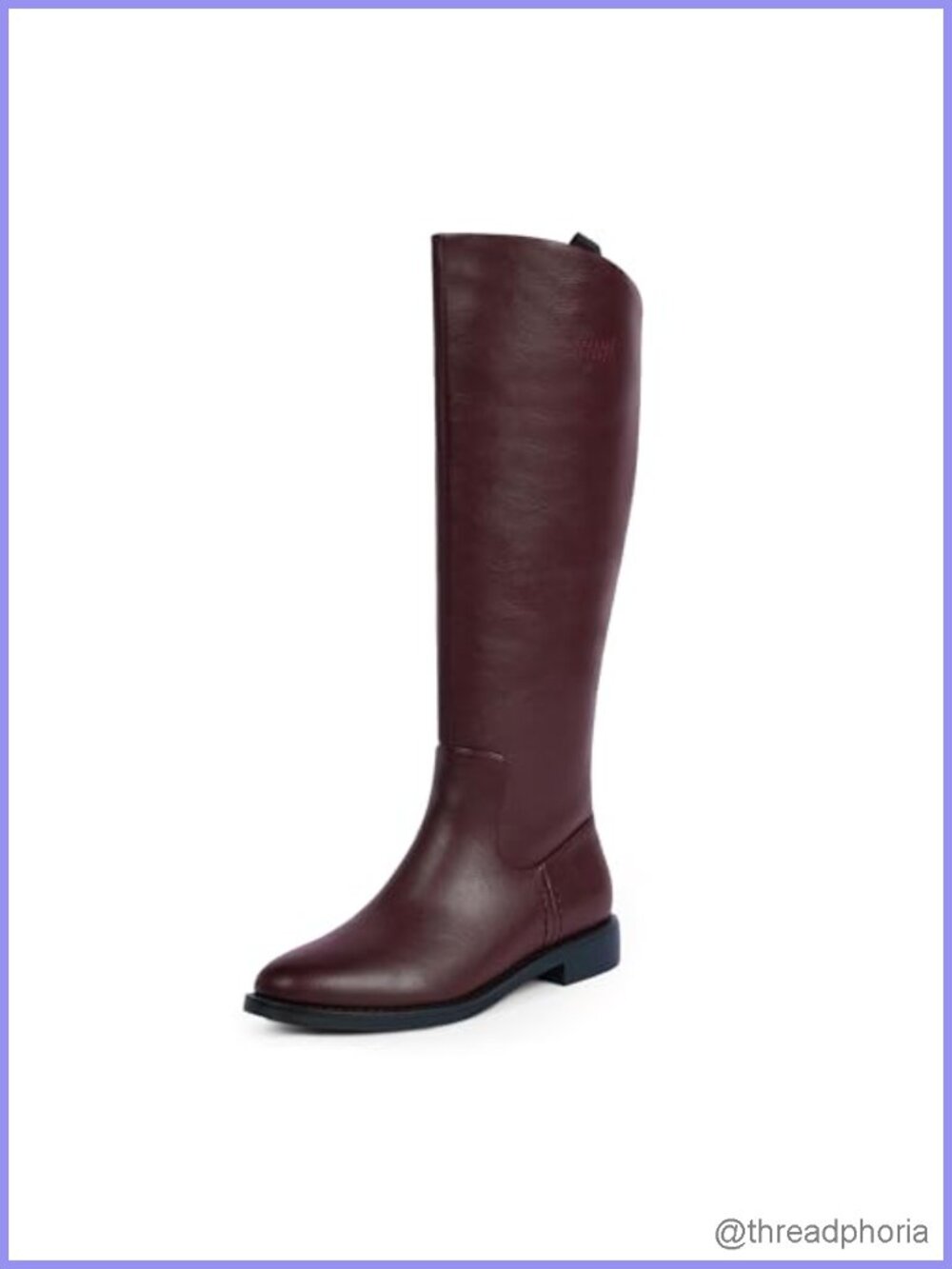 Knee High Boots Women Round Toe Low Chunky Heel Equestrian Retro Riding Boots